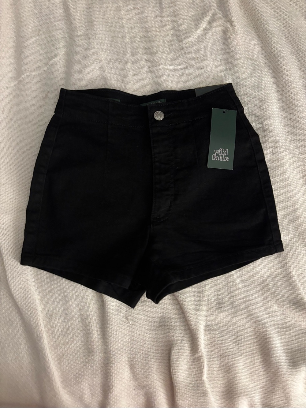 wild fable Black High-Waist Denim Shorts